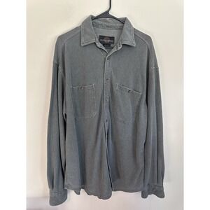 VTG‎ 90s Weatherproof MEDIUM Gray Corduroy 100% Cotton Button Down Shirt Shacket